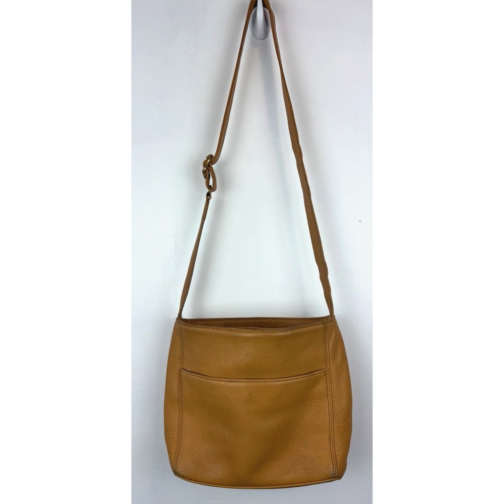 Vintage Coach Sonoma Pocket Zip 4924 Mustard Yellow Leather Crossbody USA Read